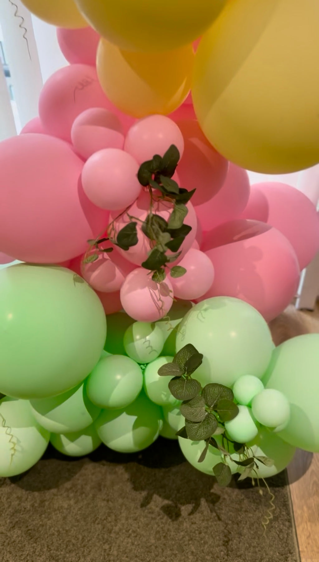 Number stack with garland